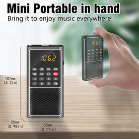 BOESPATR B01 mini radio titanium-antenna enhances reception