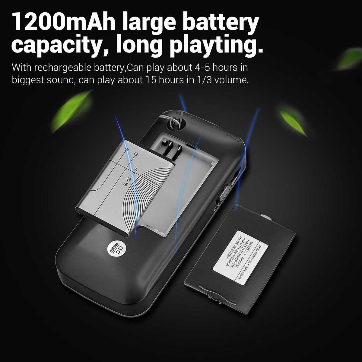 BOESPATR built-in flashlight and headphone option for private listening