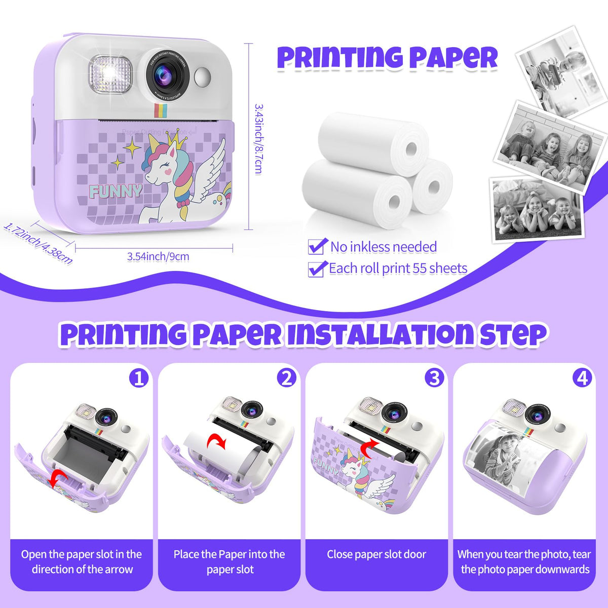 BOFIDAR contents with accessories including thermal rolls pens and USB cable