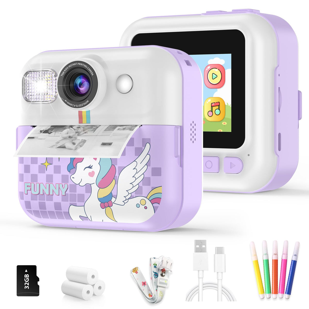 BOFIDAR front packaging showing camera and included supplies for instant play