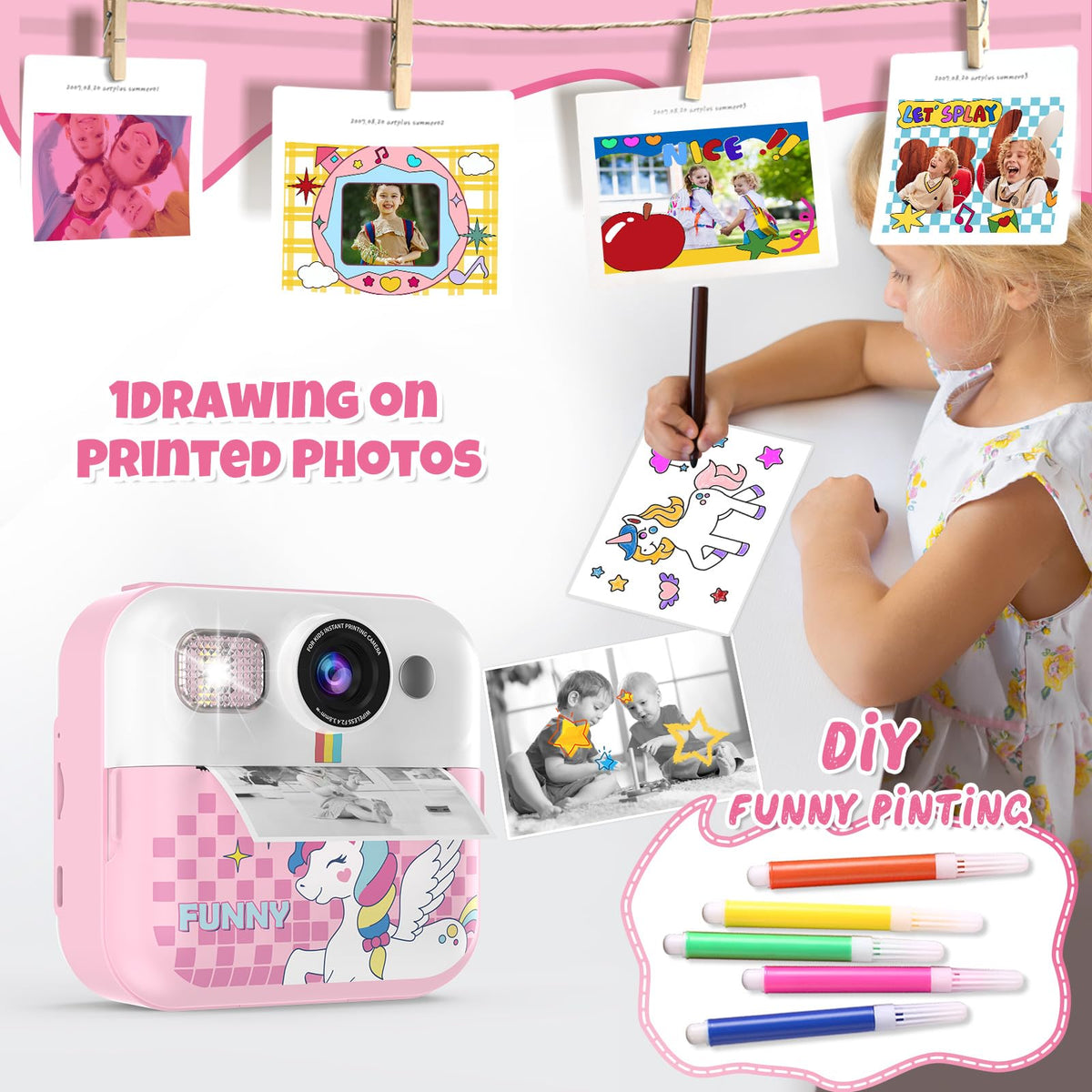 BOFIDAR included three thermal paper rolls and color pens, creative decorating tools