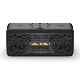 BOGASING M5 front view showing speaker grille and powerful sound