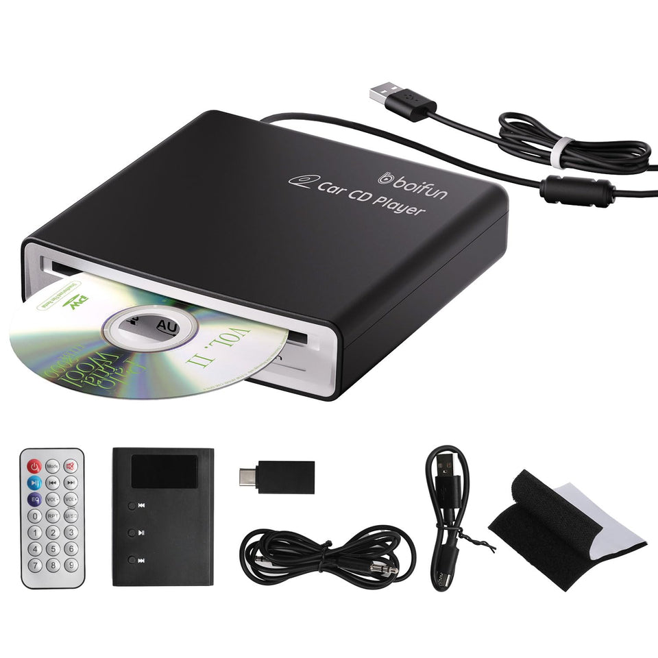 BOIFUN front packaging showing portable CD player and benefits