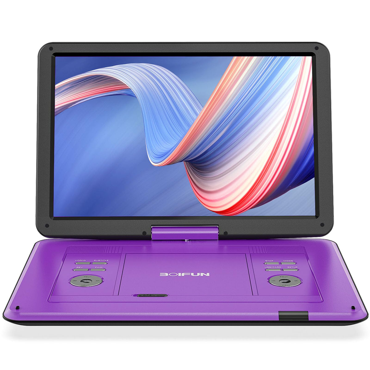 Boifun portable DVD player with 15.6-inch HD screen for clear on-the-go entertainment.