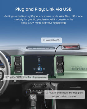 BOIFUN top-loading CD tray open illustrating easy disc insertion