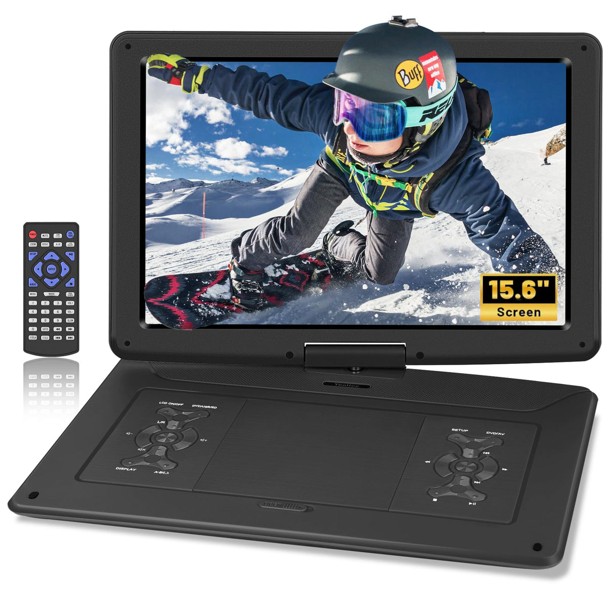 BOKYOK portable DVD player with 17-9 inch HD screen for immersive viewing