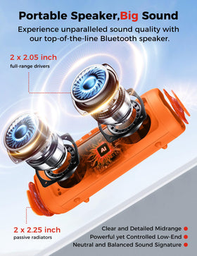 BolaButty speaker in a two-unit setup illustrating TWS stereo effect.