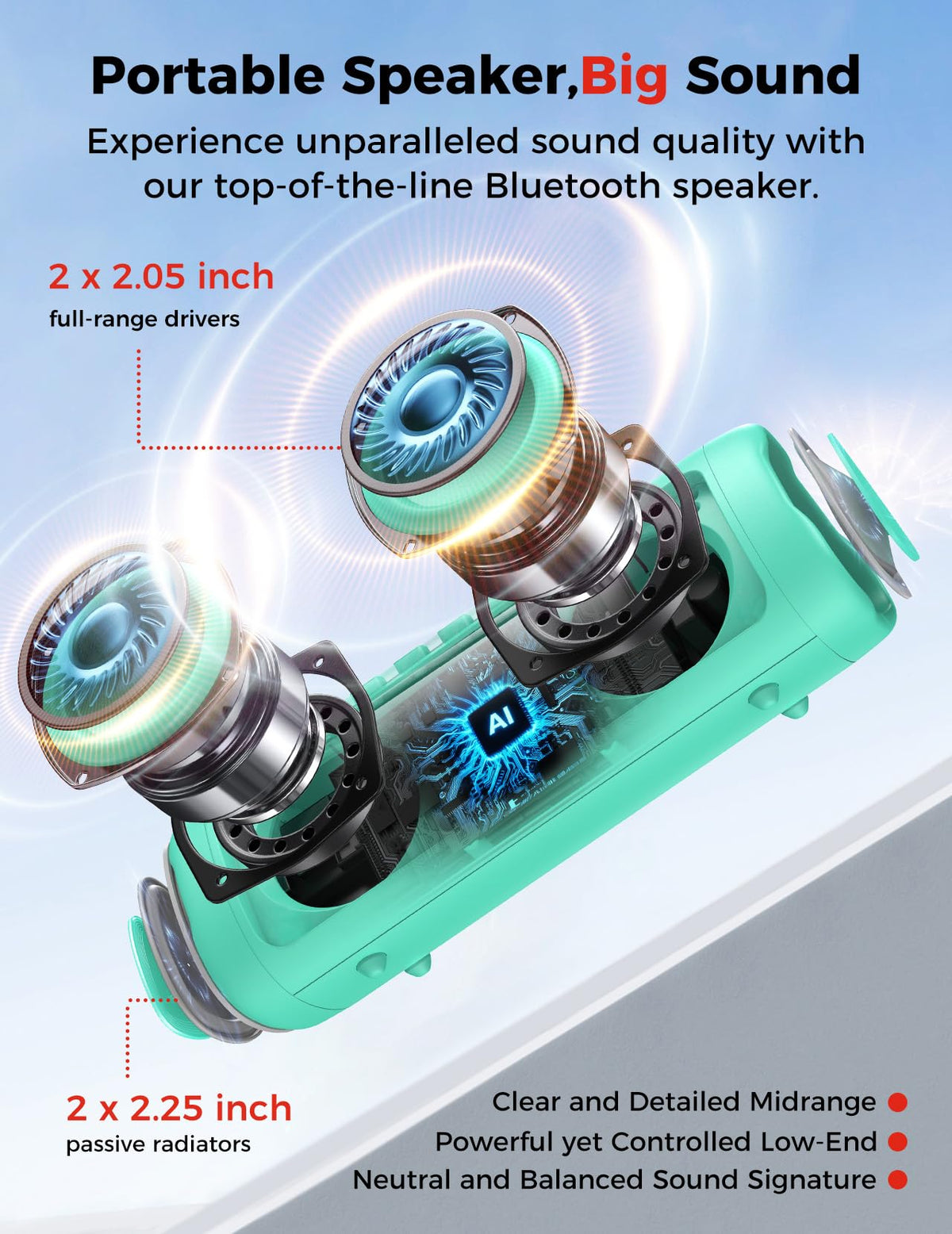 BolaButty Bluetooth speaker IPX5 waterproof for rain or splashes