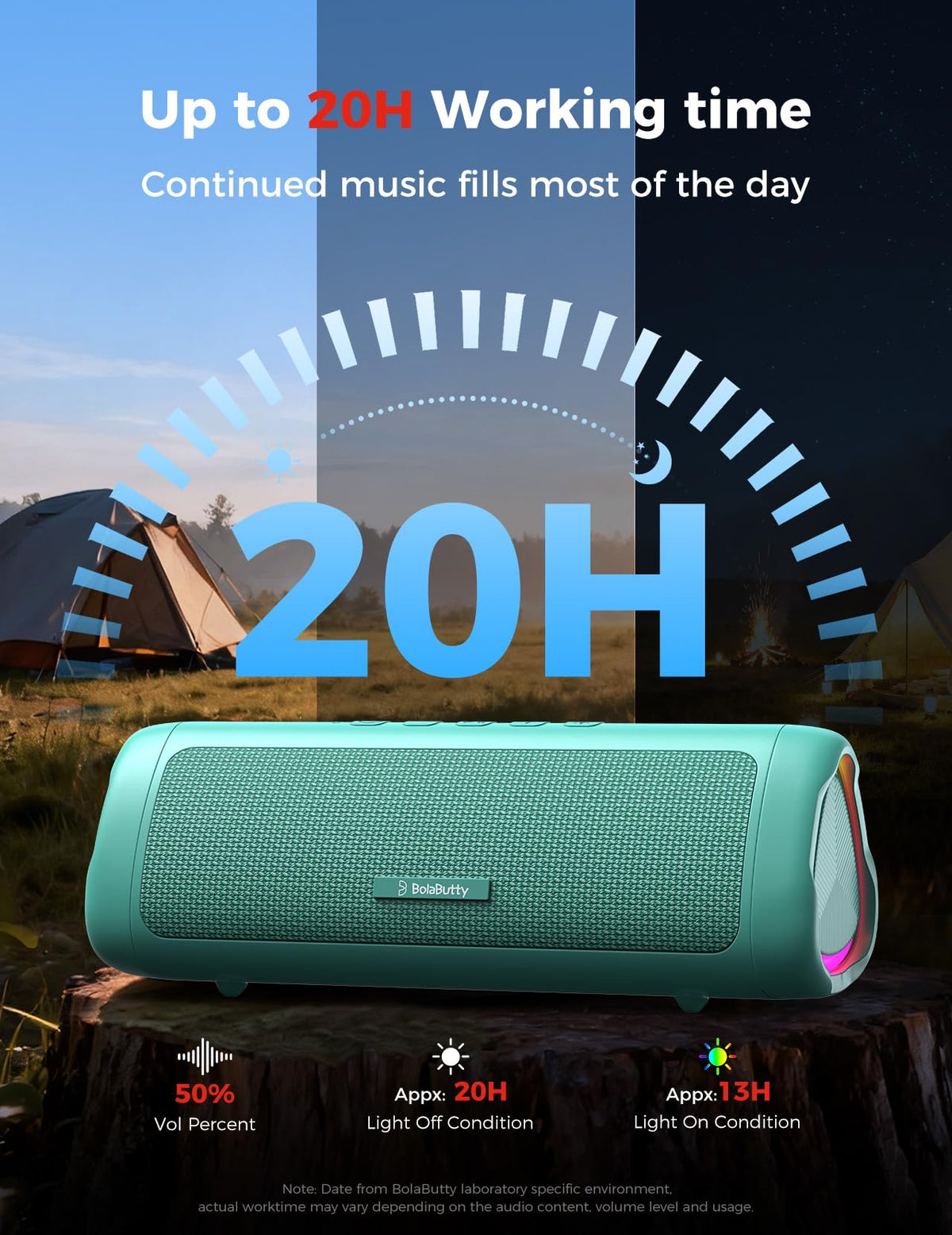BolaButty Bluetooth speaker LED light show enhances party ambience