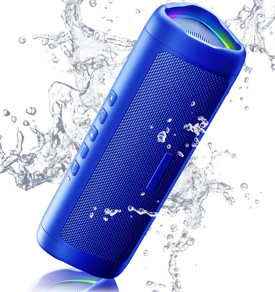 BolaButty front view showing compact blue housing and clear branding for portable listening
