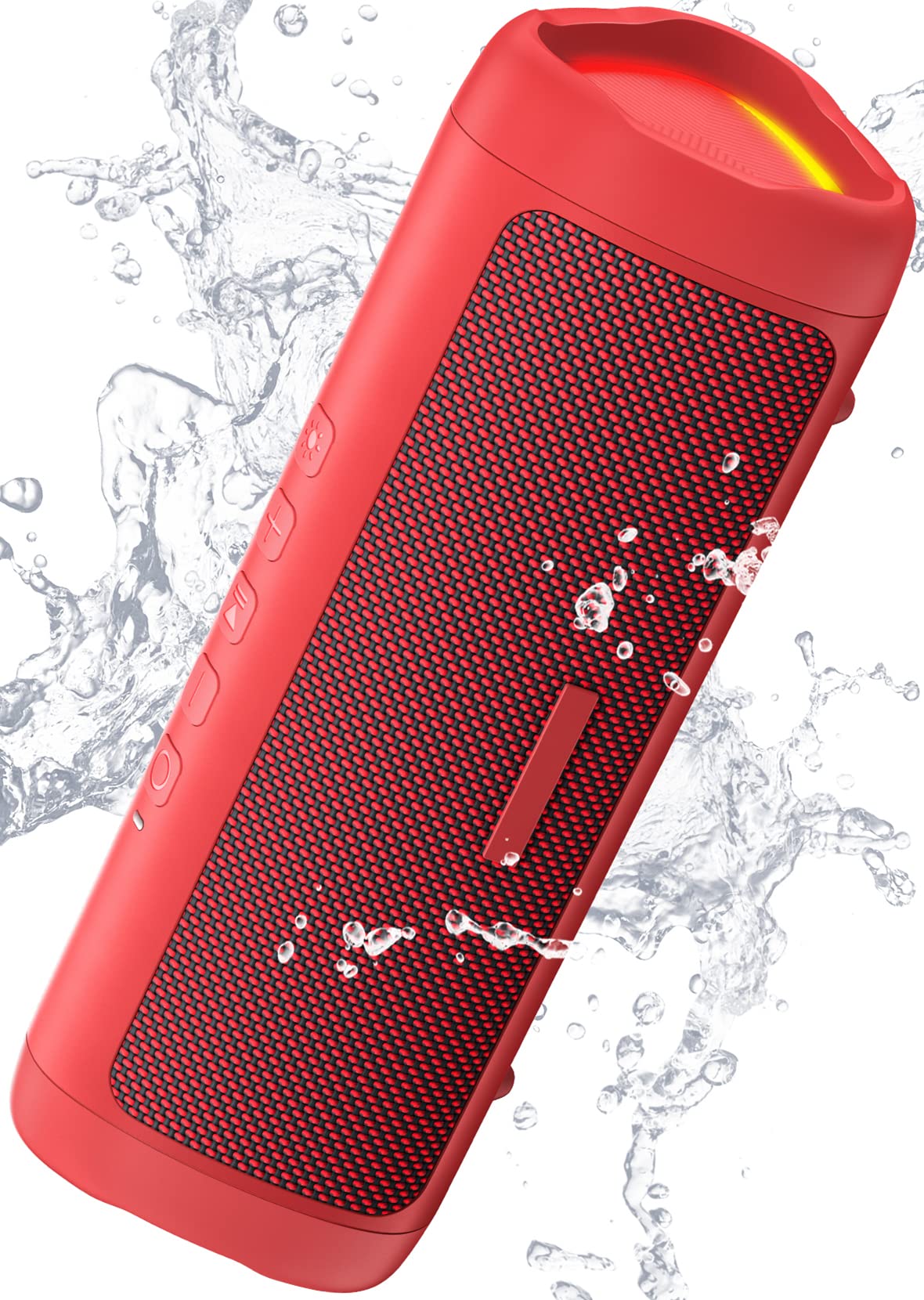 BolaButty front view showing speaker grille and bold red finish for powerful audio