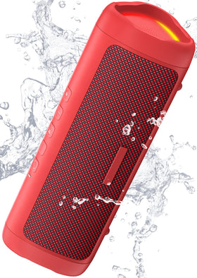 BolaButty front view showing speaker grille and bold red finish for powerful audio