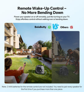 BolaButty Bluetooth 5.4 rock speaker with remote for stable control up to 33 ft.