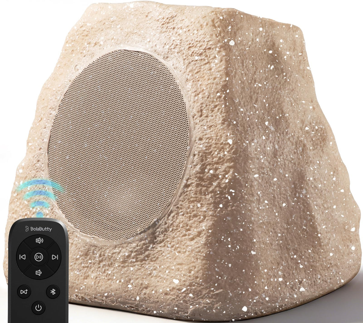 BolaButty rock speaker front view delivers powerful outdoor bass for gatherings