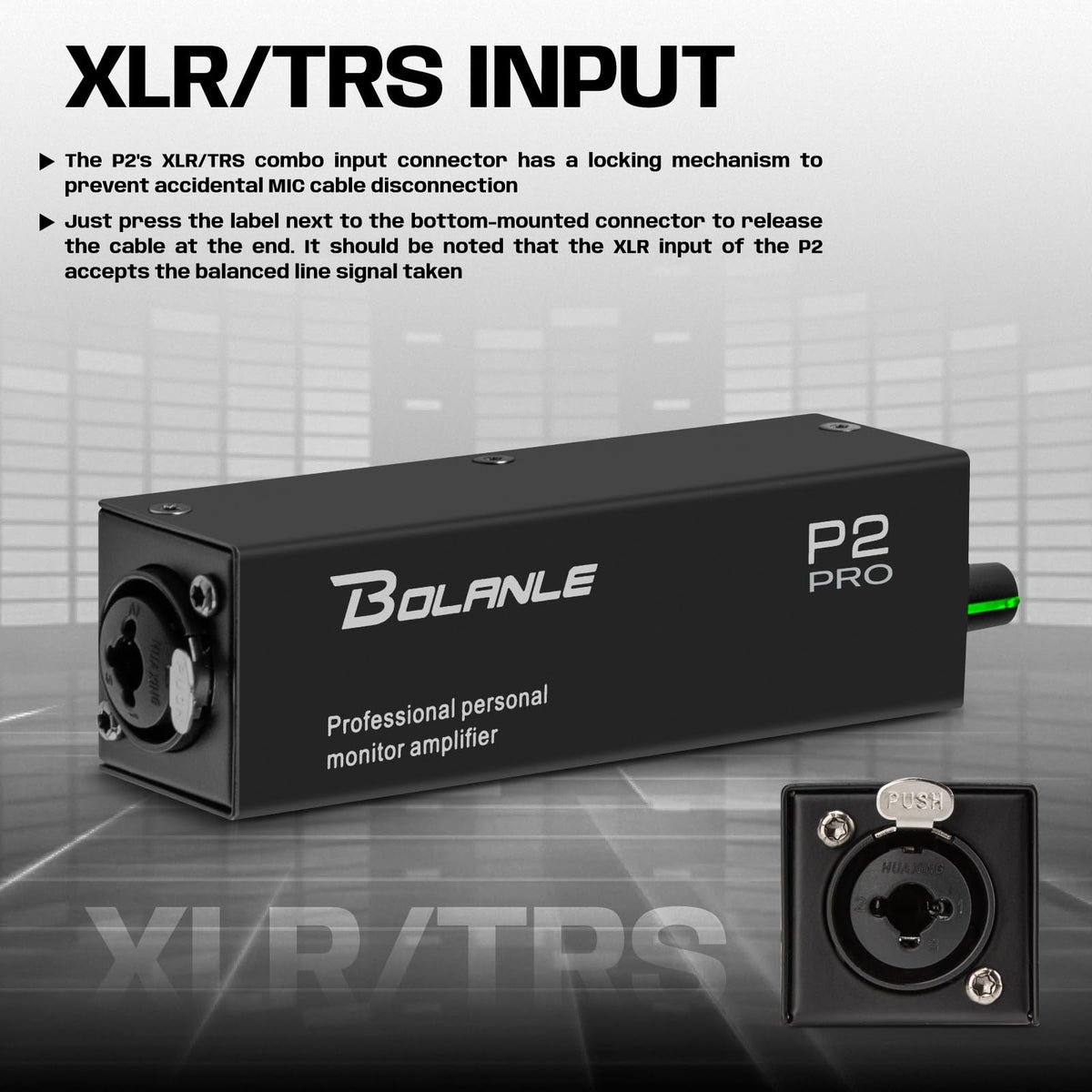 Bolanle 3.5mm output and stereo/mono switch for adaptable monitoring