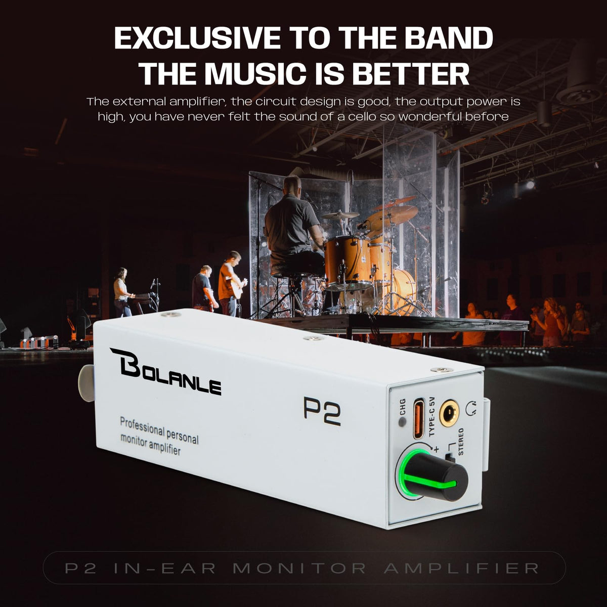 Bolanle P2 USB-C power hook-up demonstrating stable 5V studio power
