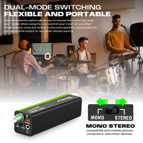 Bolanle PH1 PRO clipped to belt showing secure hands-free stage use
