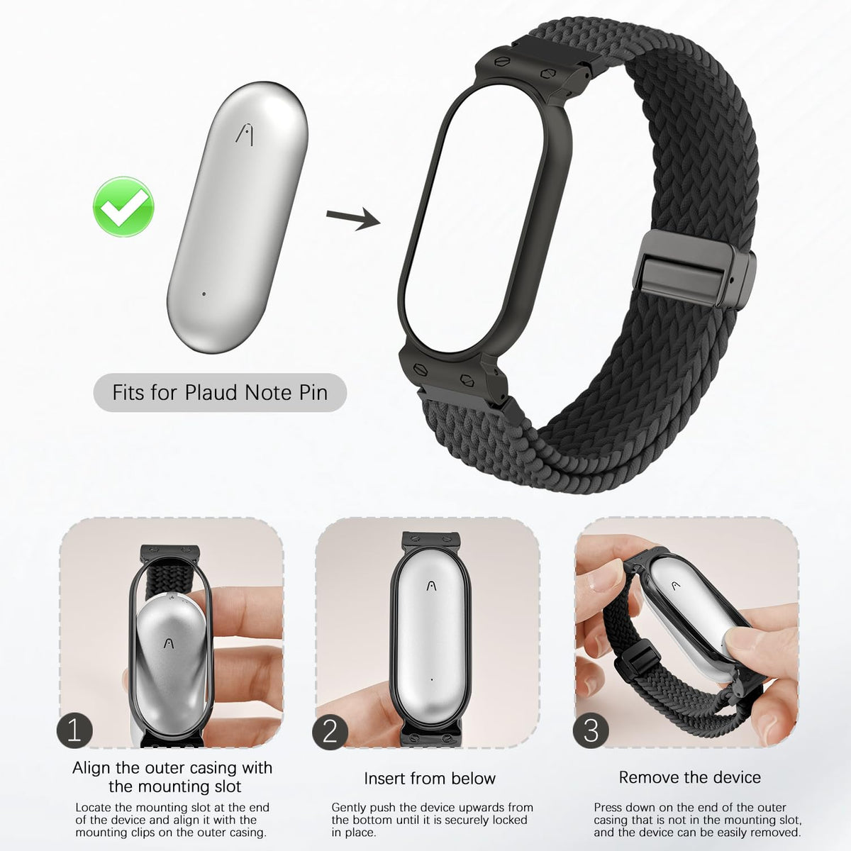 Bolesi wristband worn by person, displays hands-free recording convenience