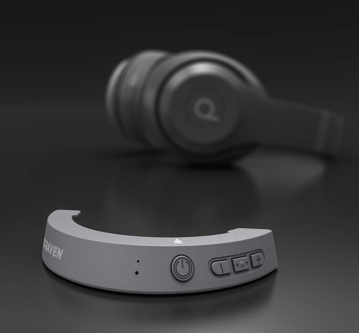bolle & raven adapter mounted on Beats Studio 2 earcup demonstrating cordless convenience