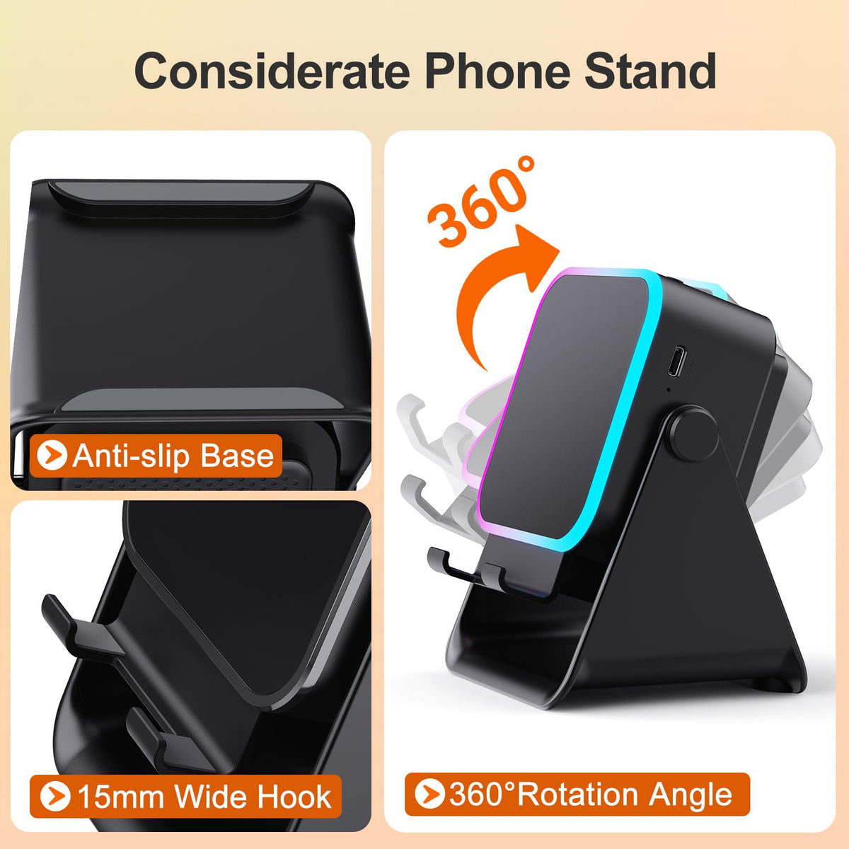 BOLONMI compact device with anti-slip base for secure placement