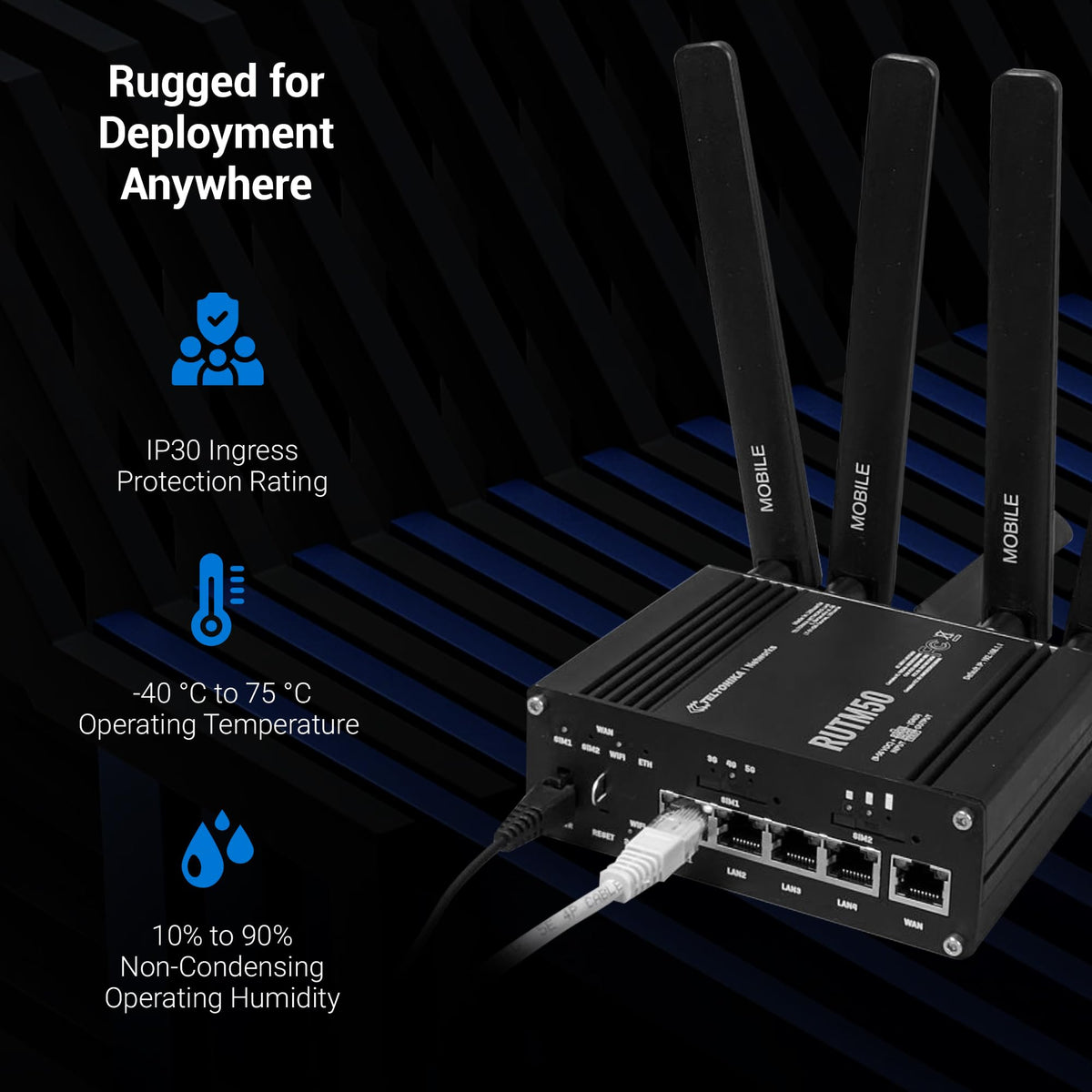 Bolton Technical Teltonika RUTM50 delivers 5G up to 3.4 Gbps speeds