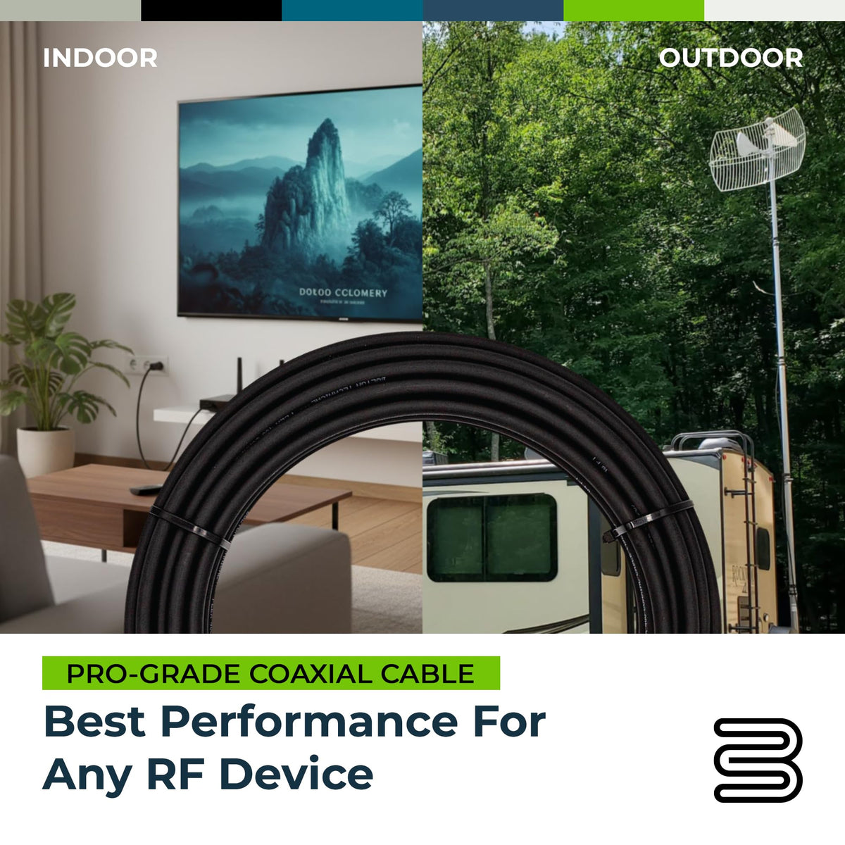 Bolton400 triple-shielded interior reduces interference and loss.