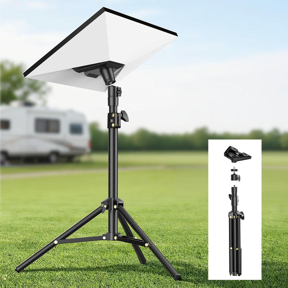 Boltwasp front view of tripod mount showing secure Starlink Mini fit and quick setup
