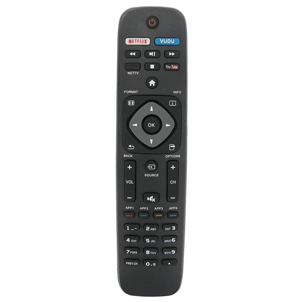 BOMAZ front view replacement remote showing full button layout and easy control
