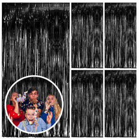 BOMSI 5-pack black backdrop hung on a doorway for bold entry.