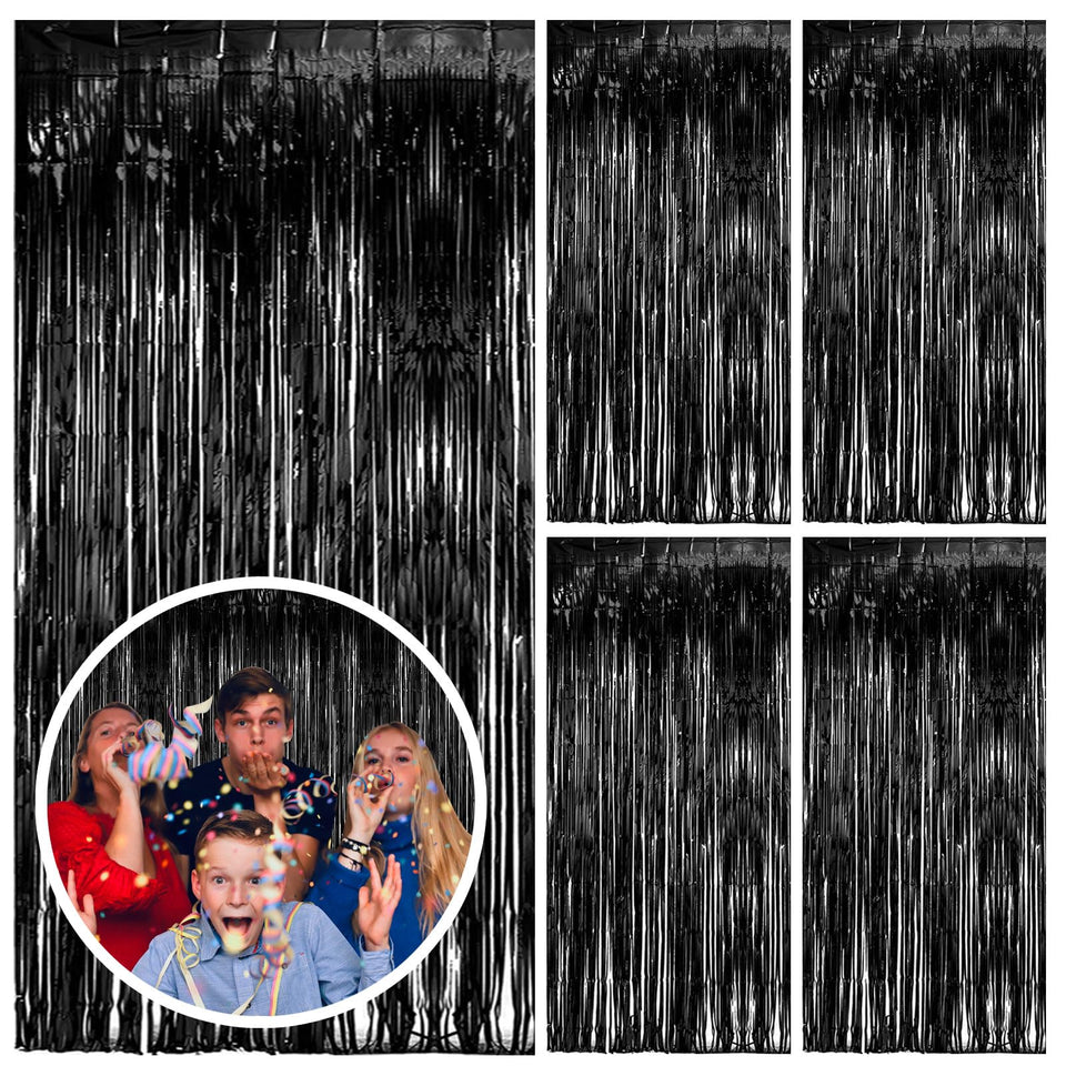 BOMSI 5-pack black backdrop hung on a doorway for bold entry.