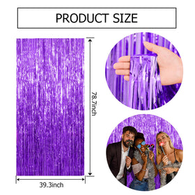 BOMSI purple streamers paired with balloons and LED lights enhancing party atmosphere