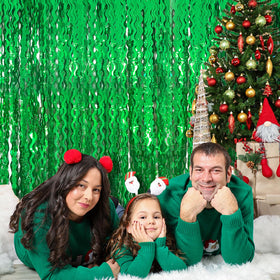Bomsi reusable fringe backdrop with tape backing for easy install.
