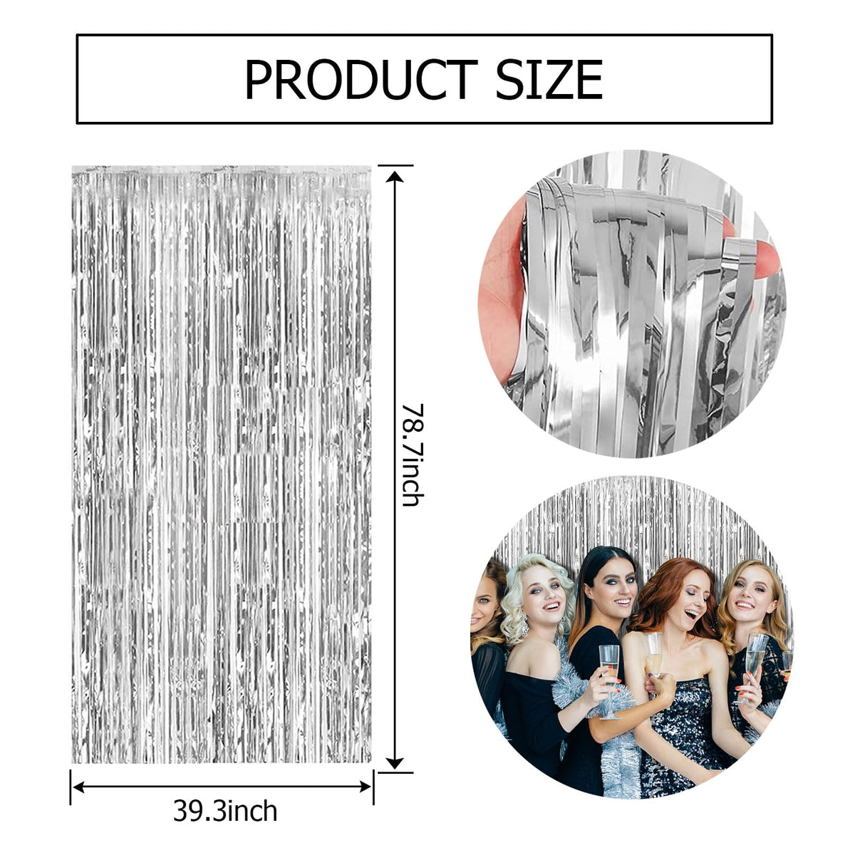 BOMSI 10-pack foil curtains quickly transform large spaces.