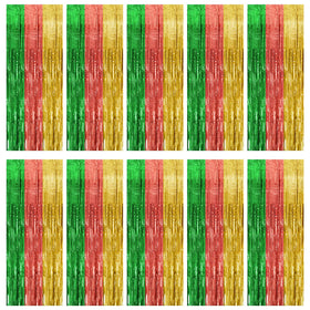 BOMSI front view of ten-pack curtains showing colorful coverage and visual impact