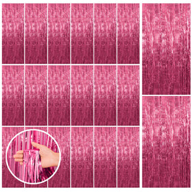 BOMSI front pack of pink foil curtains showing full set and coverage benefit
