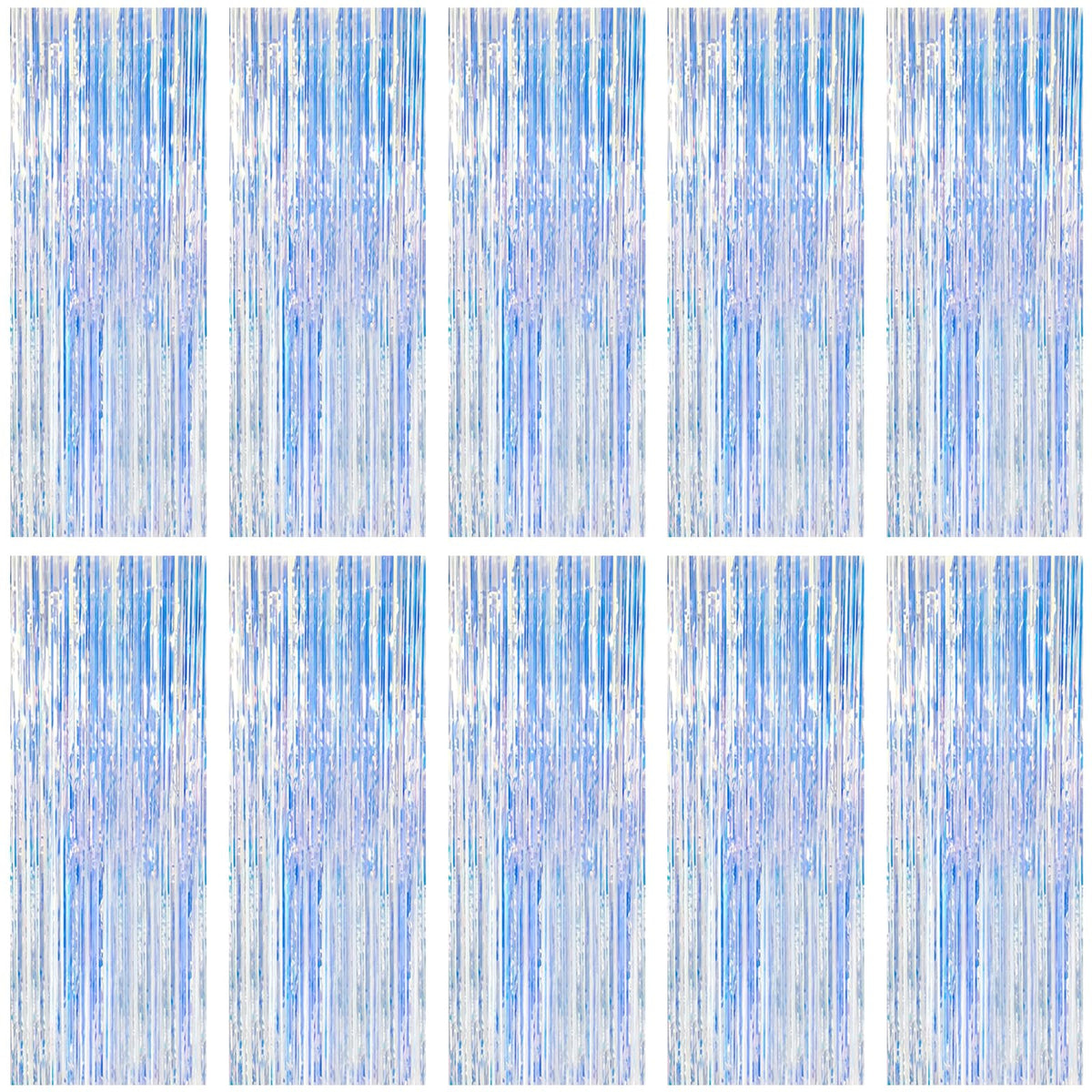 BOMSI front view of 10-pack pink iridescent backdrop showing full set and shimmer