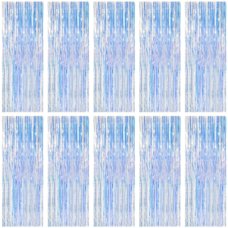 BOMSI front view of 10-pack pink iridescent backdrop showing full set and shimmer