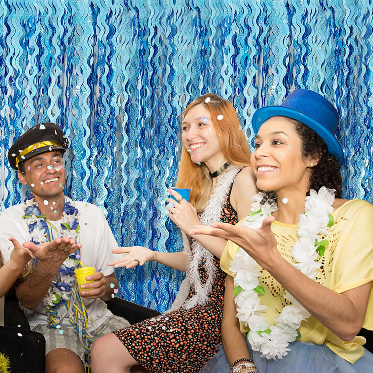 BOMSI glimmering fringe curtain reusable for celebrations