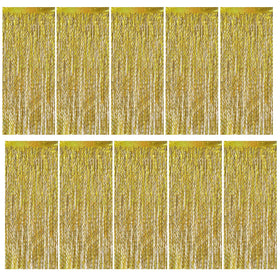 BOMSI Gold foil curtain backdrop adds radiant shine for photos and walls.