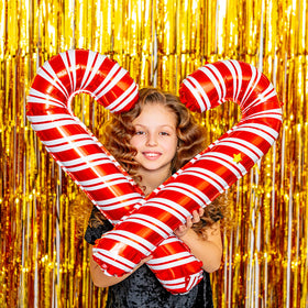 BOMSI gold fringe used as photo booth backdrop improving pictures and lighting
