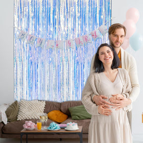 BOMSI metallic tinsel backdrop adds sparkle to themed celebrations and events.