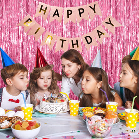 BOMSI glitter tinsel backdrop creates reflective ambience for walls or windows.
