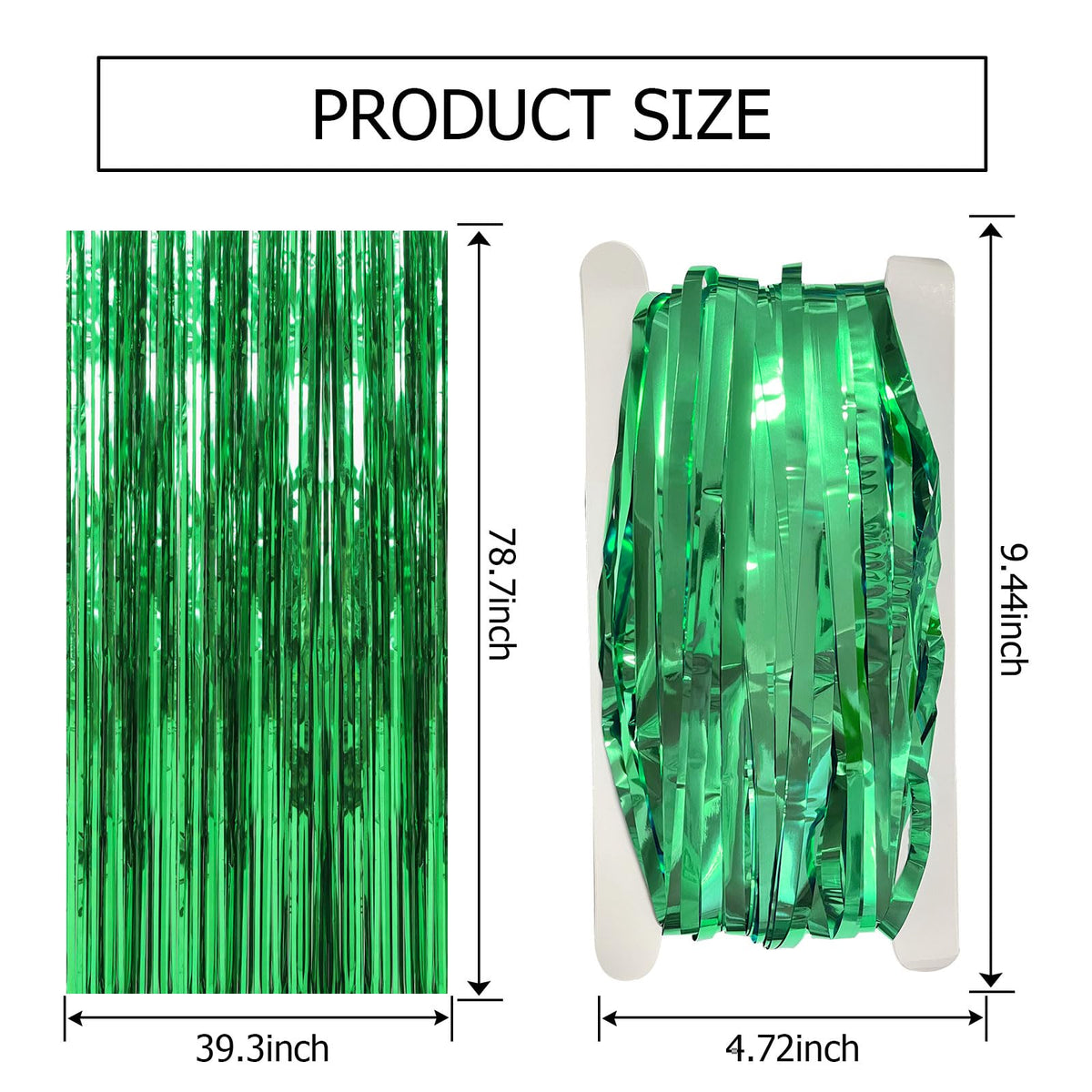 BOMSI photo booth backdrop with green streamers for memorable photos.