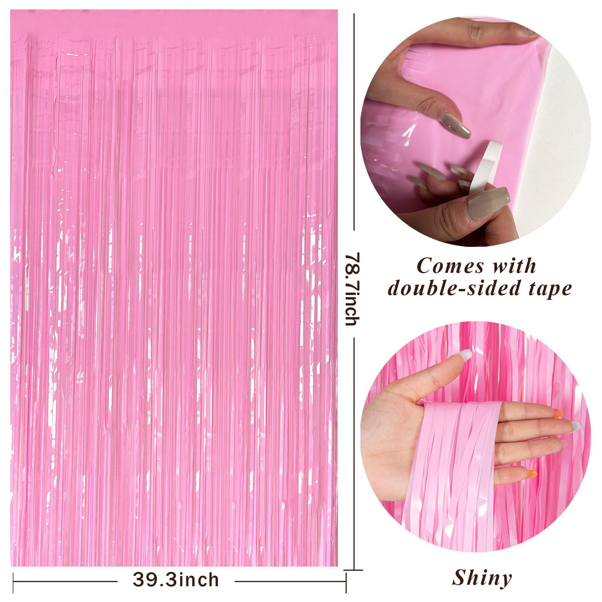 Bomsi pink party streamers door curtain creates an inviting entryway.