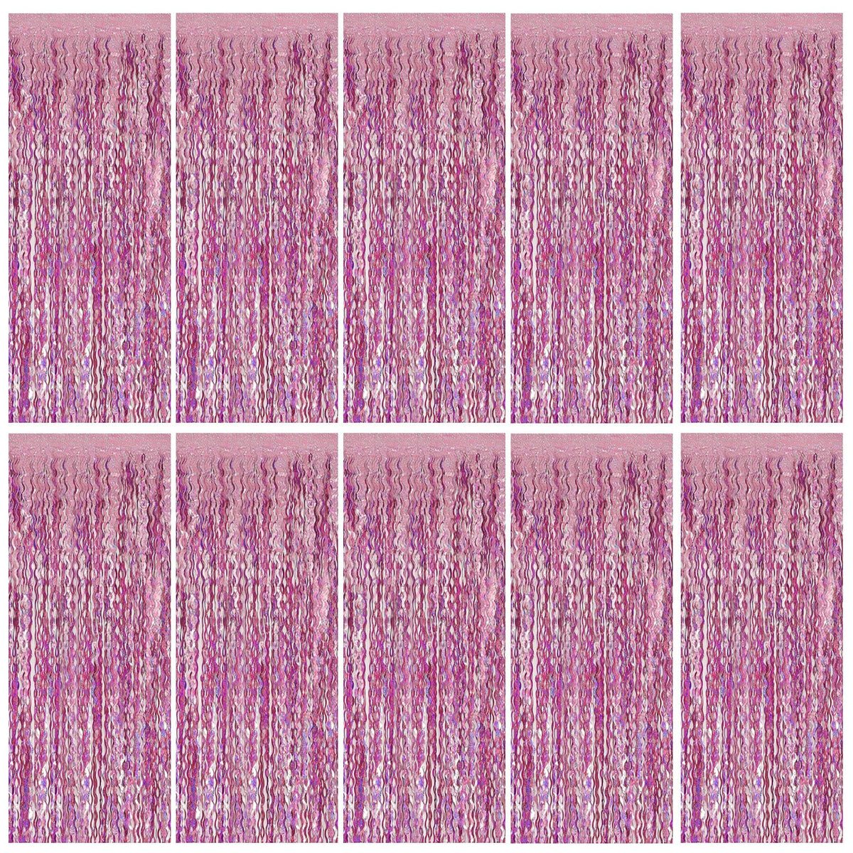 BOMSI pink tinsel curtain backdrop adding shimmering party ambiance