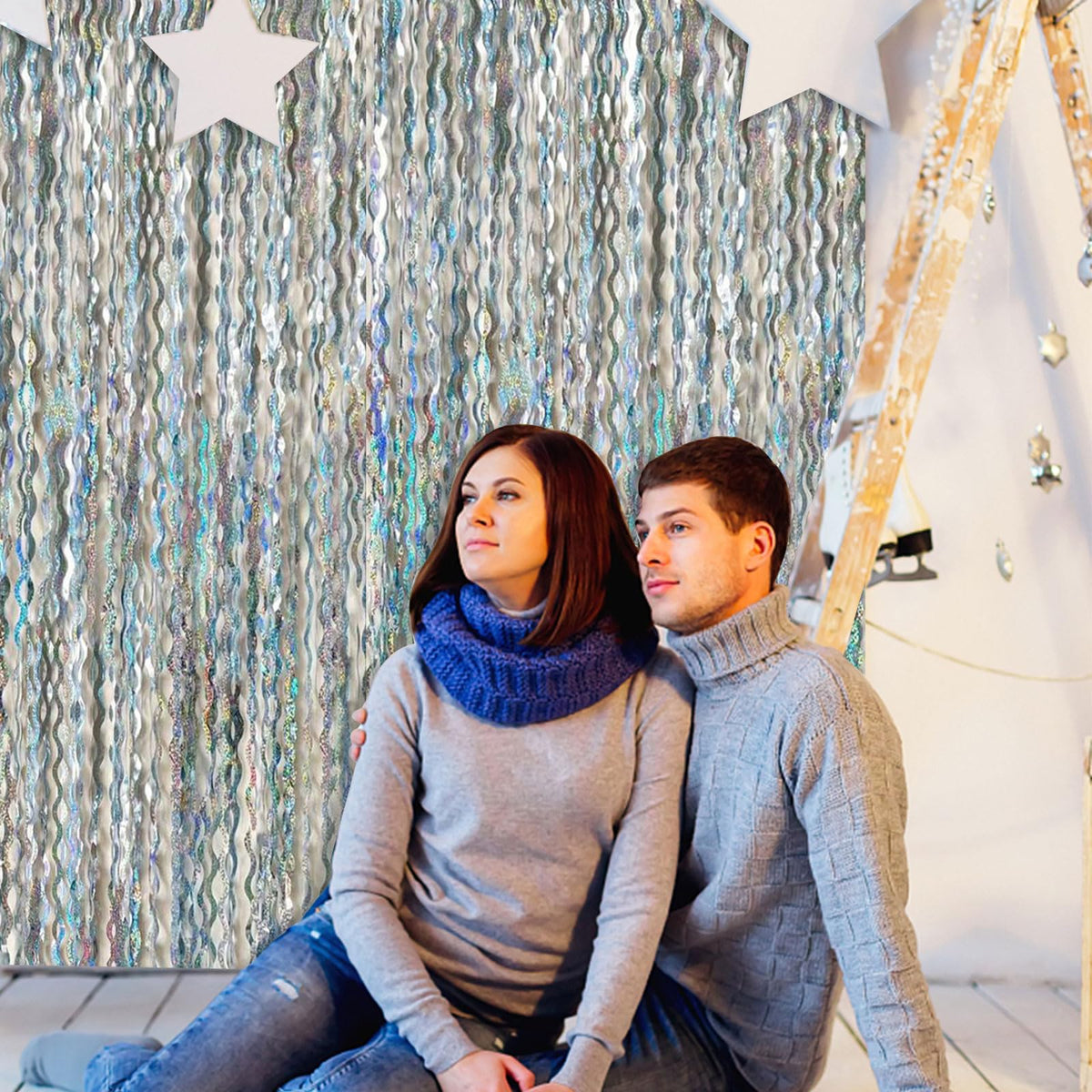 Bomsi reusable fringe backdrop sticks easily for quick setup and reuse.
