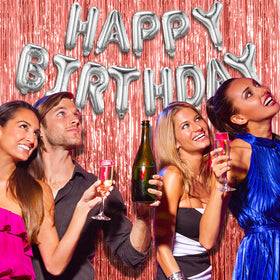 Bomsi 10-pack foil curtain pairs with lights for lively party scenes