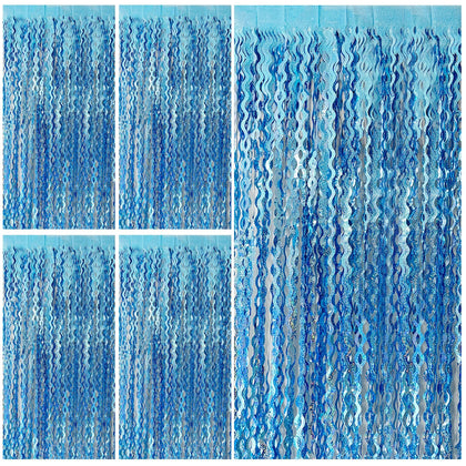 BOMSI tinsel fringe backdrop with a wavy design for parties
