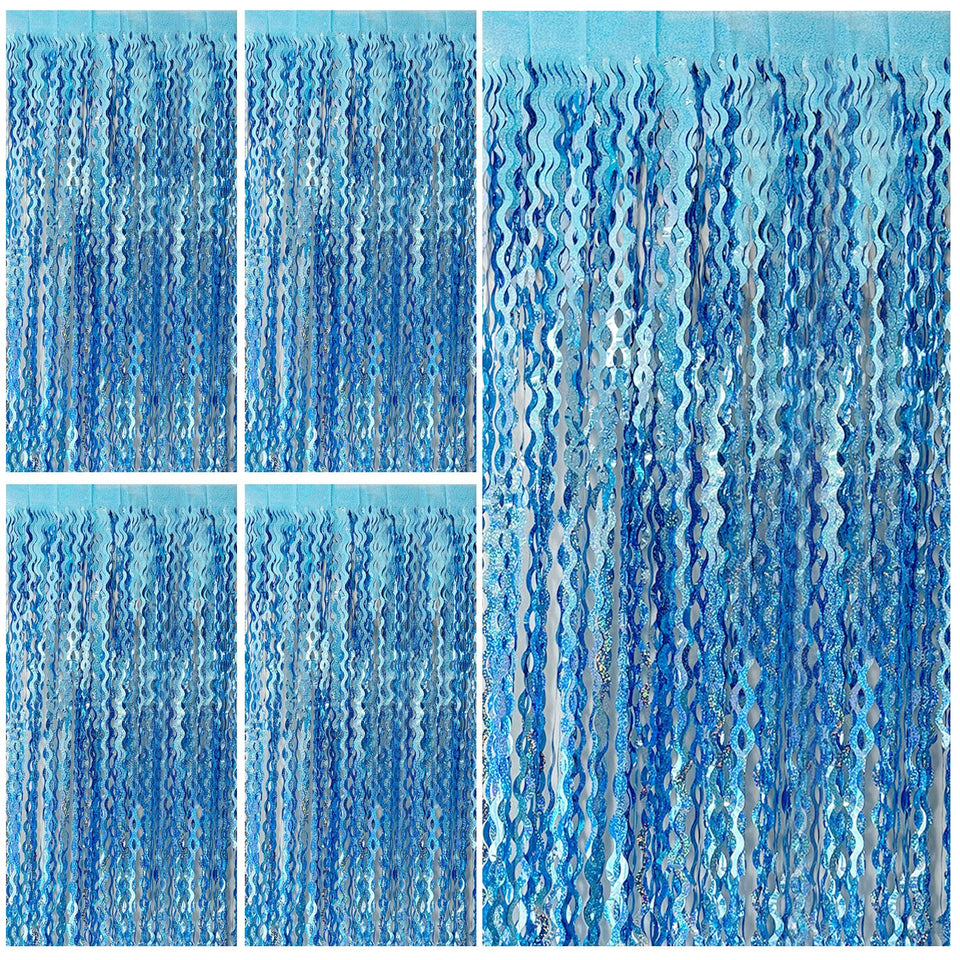 BOMSI tinsel fringe backdrop with a wavy design for parties