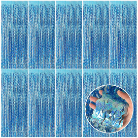 BOMSI tinsel foil fringe curtain front view for vibrant party ambiance